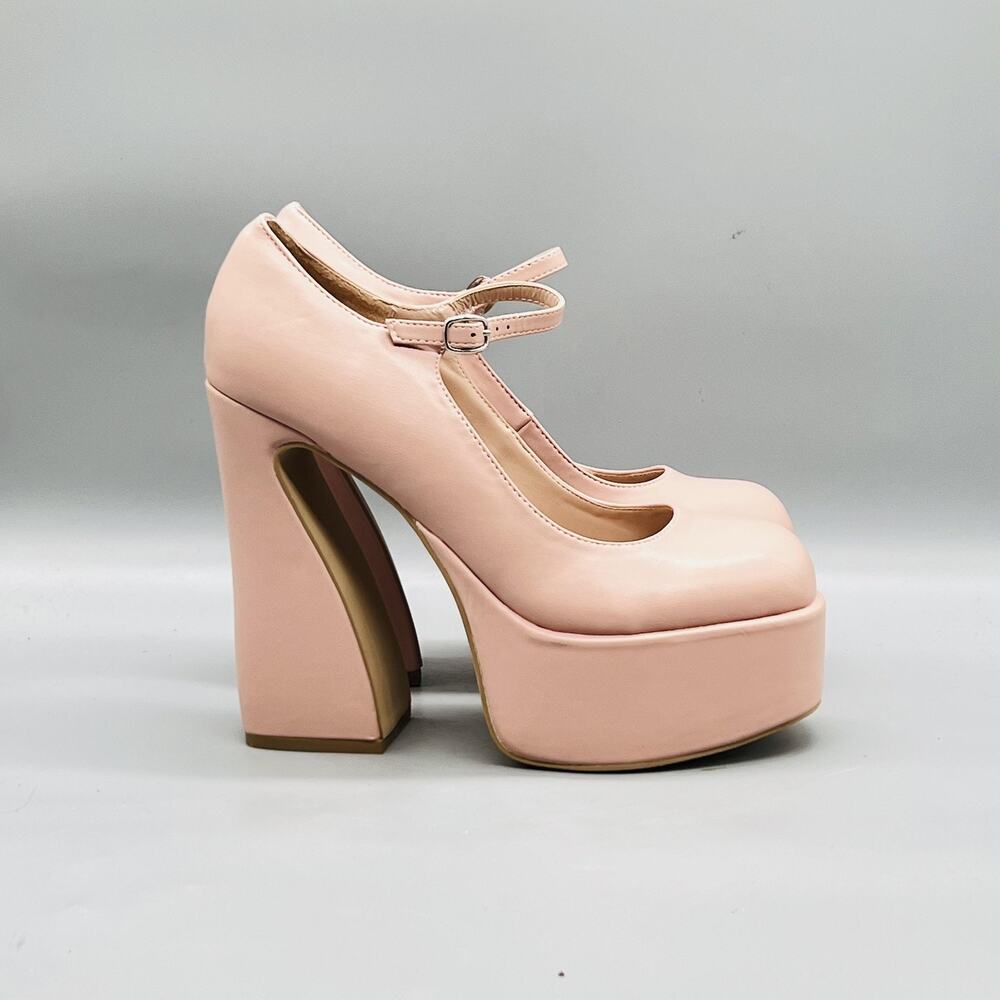 Madden Girl Shoes Womens 8.5 Pink Khloie Platform Block Heel Round Toe Pumps - Picture 2 of 11